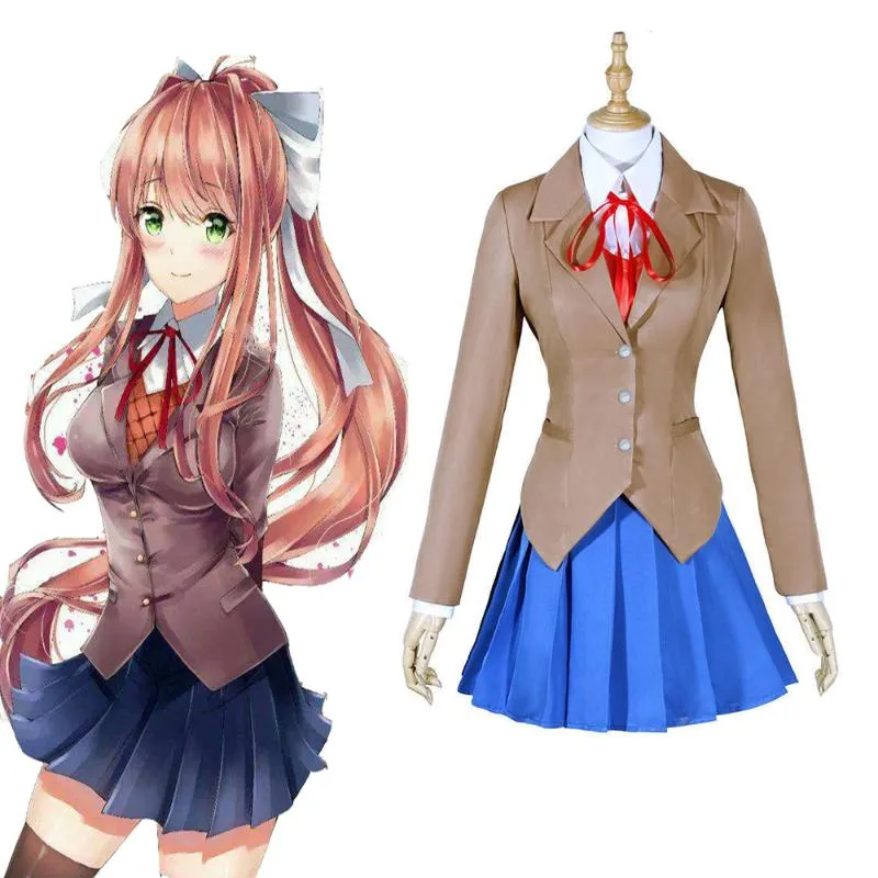 Fantasias Anime Doki Literatura Clube Monika Cosplay Sayori Yuri Natsuki  Traje Fato Uniforme Feminino Menina Jogo Feminino Cos